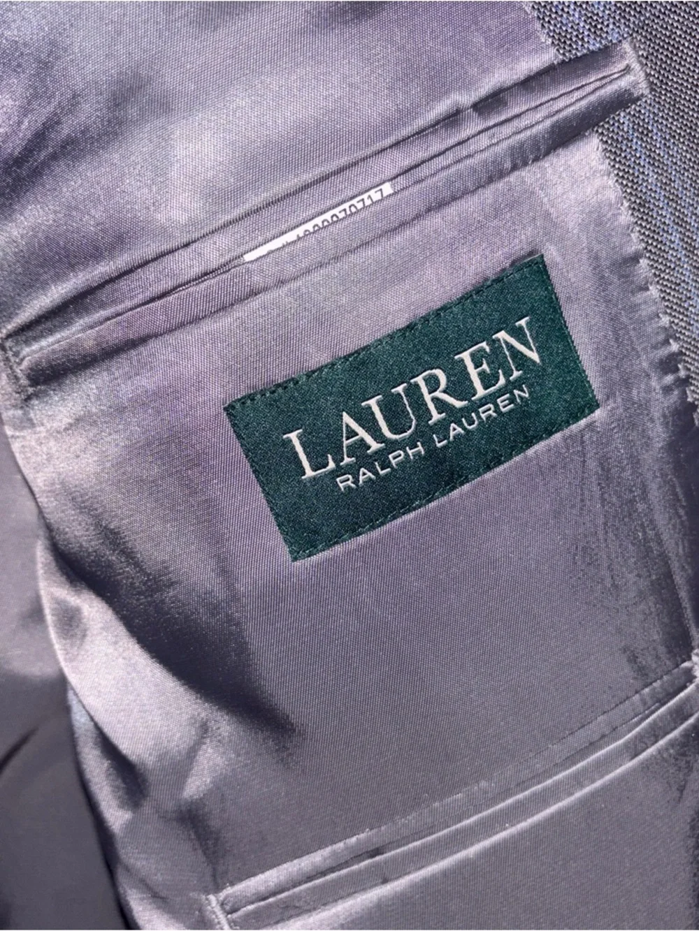 Lauren Ralph Lauren Mens Gray Blazer Sport Jacket 48L Silk & Wool, P2P 23”